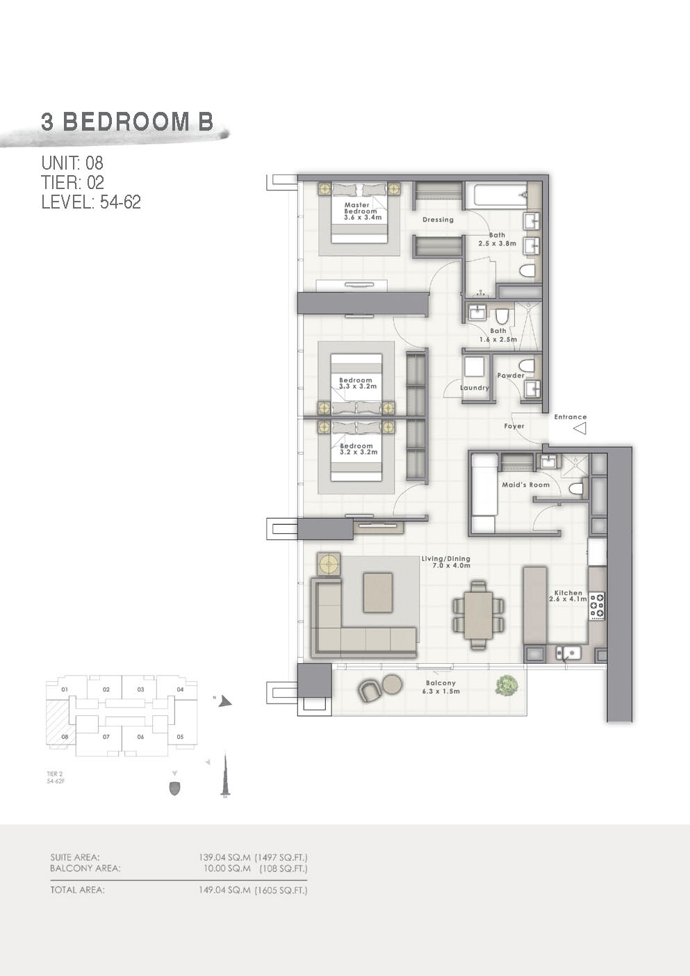 Floor plan of Forte Tower 2